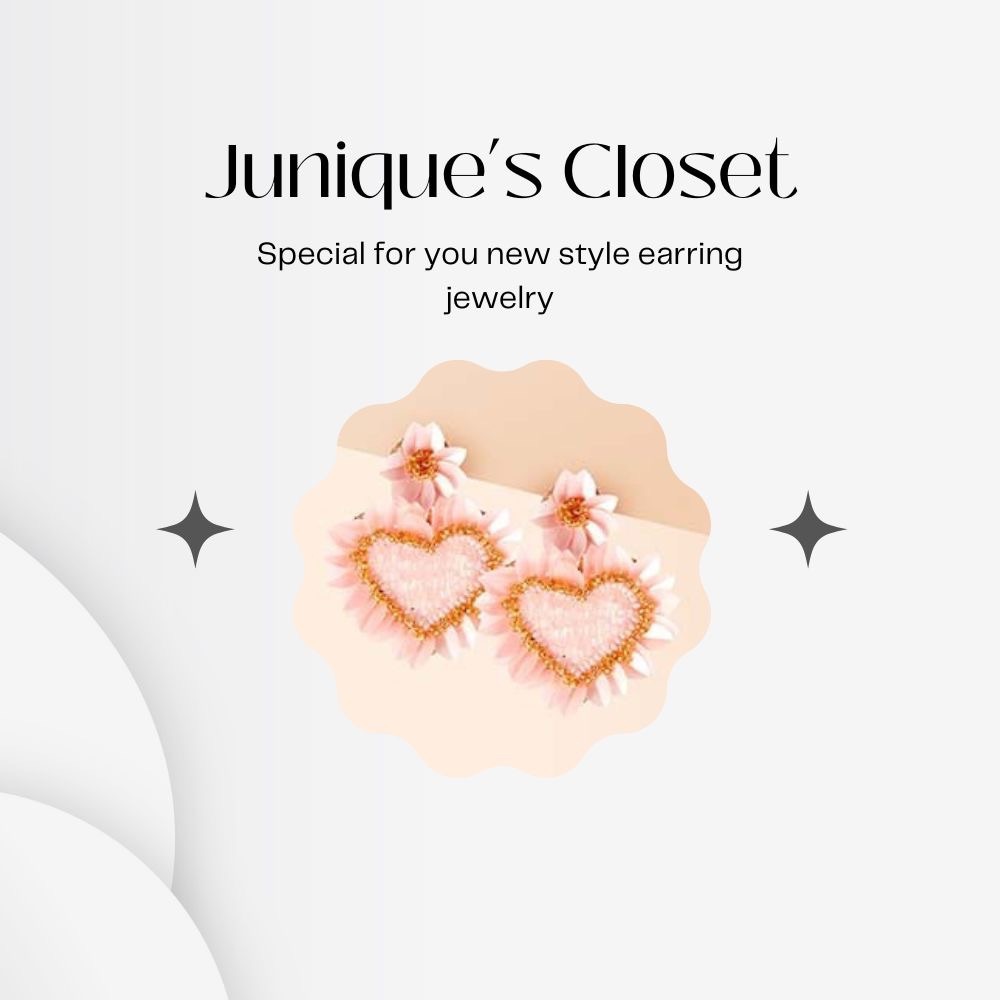 Heart Shaped Beaded Dangle Earrings | Fashion Jewelry